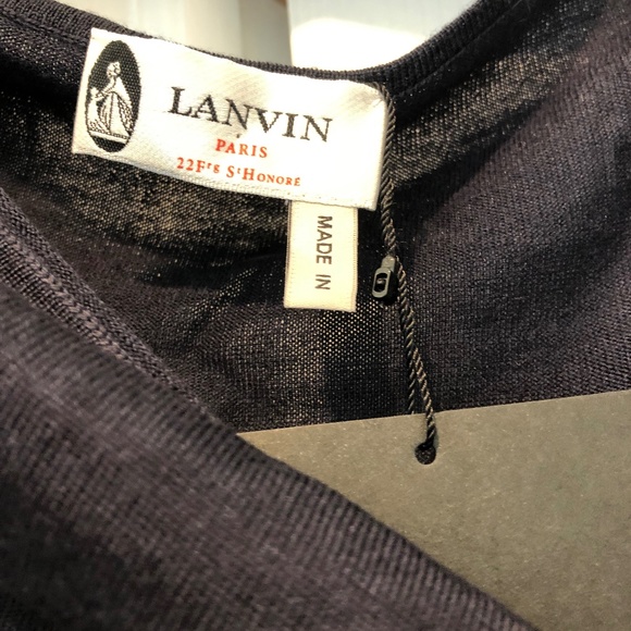 Navy blue Lanvin cashmere silk wool doleman sleeve sweater NWT, size small - Picture 3 of 9